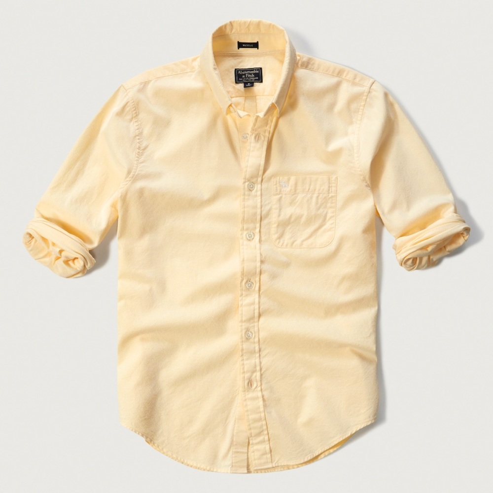 Abercrombie & Fitch Yellow Iconic Oxford Shirt